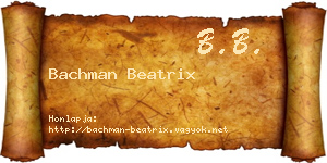 Bachman Beatrix névjegykártya