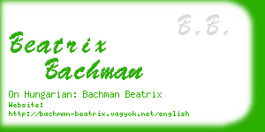 beatrix bachman business card